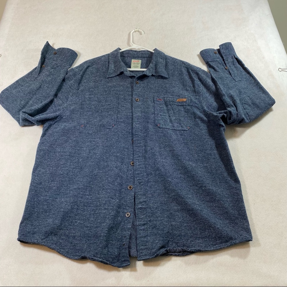 Dickies Shirt Men’s 2XL Shacket Thick Shirt Blue Long Sleeve Button Down Shirt